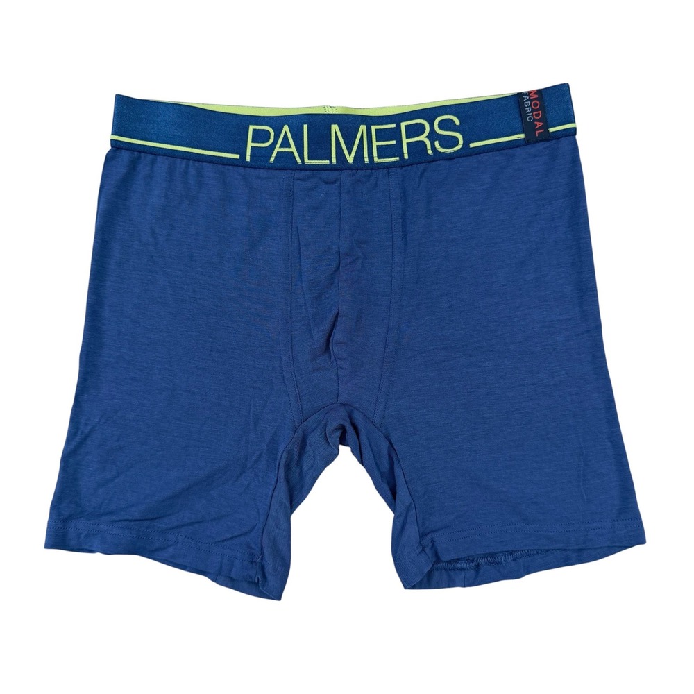 Palmers Boxer Briefs Blue Modal Blend Neon Logo‎ Waistband Mens Small